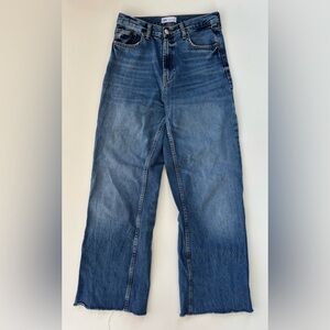 ZARA Women's High Rise High Waist Wide Leg Straight Leg Medium Wash Jeans Sz 4
